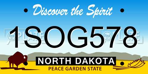 1SOG578 North Dakota License Plate