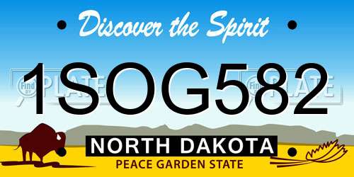 1SOG582 North Dakota License Plate