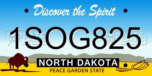 1SOG825 North Dakota License Plate