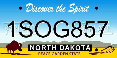 1SOG857 North Dakota License Plate