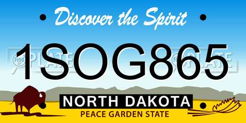 1SOG865 North Dakota License Plate