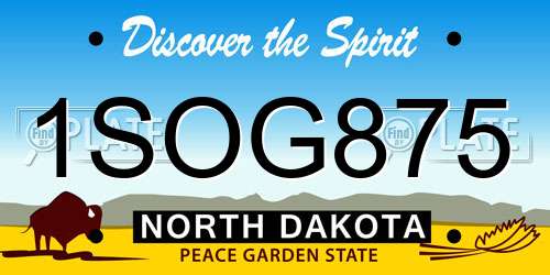 1SOG875 North Dakota License Plate