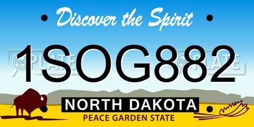 1SOG882 North Dakota License Plate