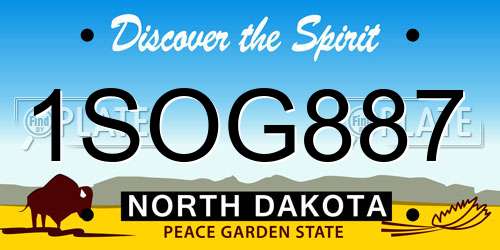 1SOG887 North Dakota License Plate