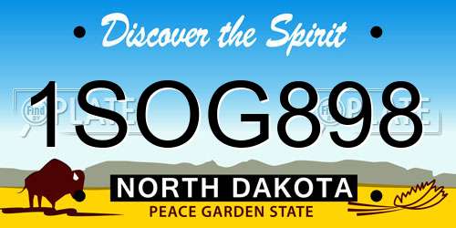1SOG898 North Dakota License Plate