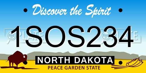 1SOS234 North Dakota License Plate
