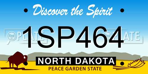 1SP464 North Dakota License Plate