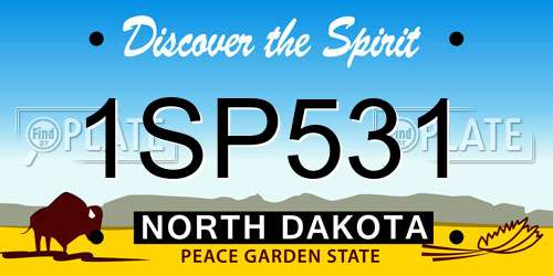 1SP531 North Dakota License Plate
