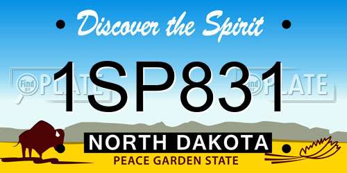 1SP831 North Dakota License Plate