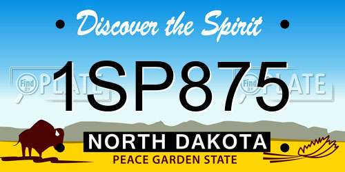 1SP875 North Dakota License Plate
