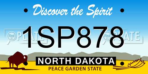 1SP878 North Dakota License Plate