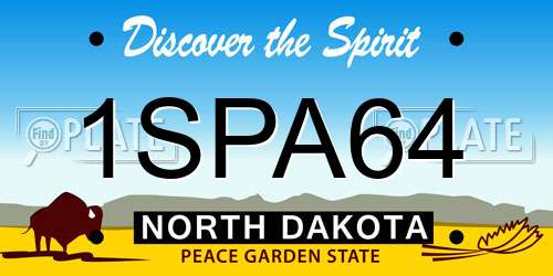 1SPA64 North Dakota License Plate