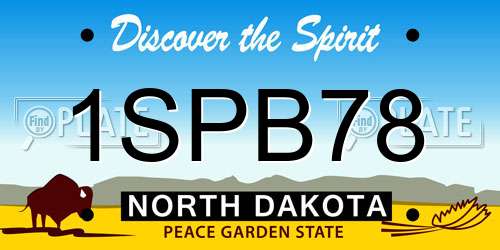 1SPB78 North Dakota License Plate