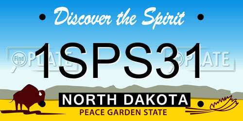 1SPS31 North Dakota License Plate