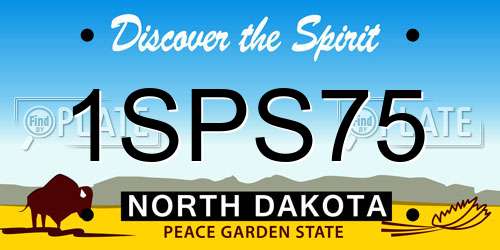 1SPS75 North Dakota License Plate