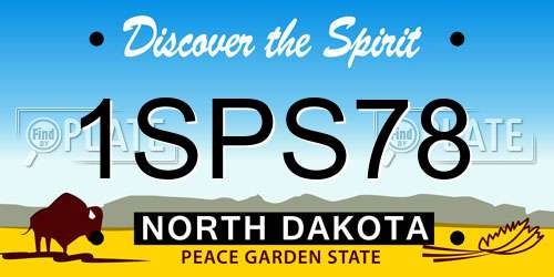 1SPS78 North Dakota License Plate