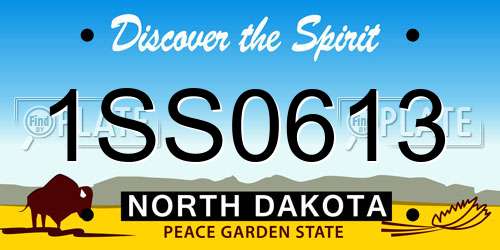 1SS0613 North Dakota License Plate