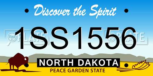 1SS1556 North Dakota License Plate