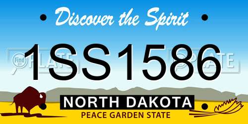 1SS1586 North Dakota License Plate