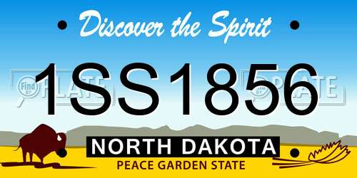 1SS1856 North Dakota License Plate