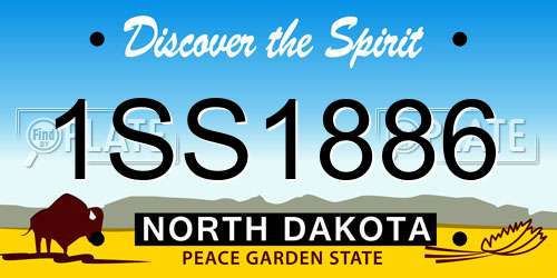1SS1886 North Dakota License Plate