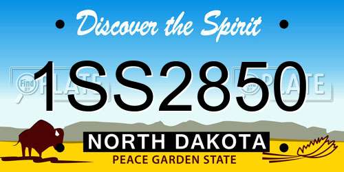 1SS2850 North Dakota License Plate