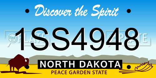 1SS4948 North Dakota License Plate