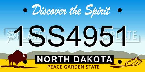 1SS4951 North Dakota License Plate