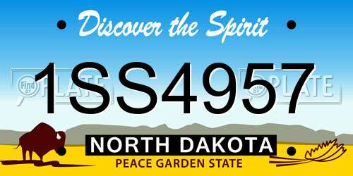 1SS4957 North Dakota License Plate