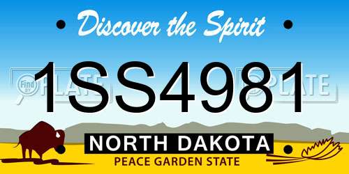 1SS4981 North Dakota License Plate