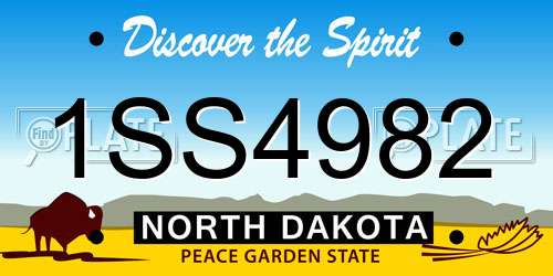 1SS4982 North Dakota License Plate