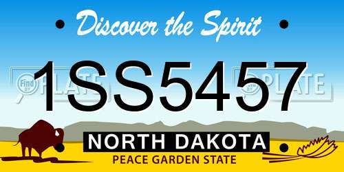 1SS5457 North Dakota License Plate