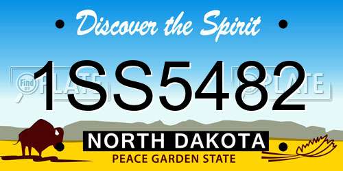 1SS5482 North Dakota License Plate