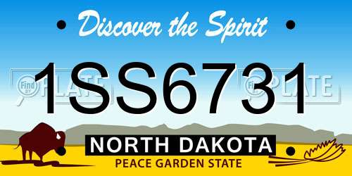 1SS6731 North Dakota License Plate
