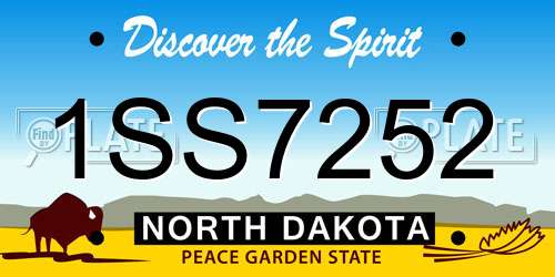 1SS7252 North Dakota License Plate