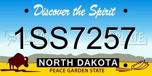 1SS7257 North Dakota License Plate
