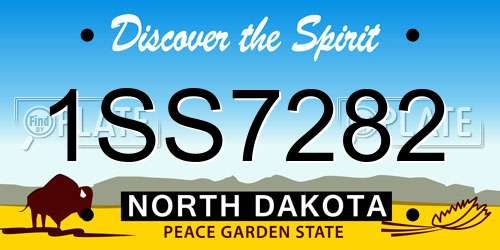 1SS7282 North Dakota License Plate