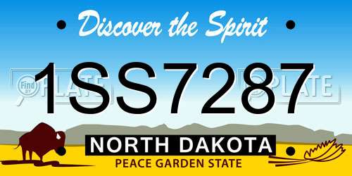 1SS7287 North Dakota License Plate