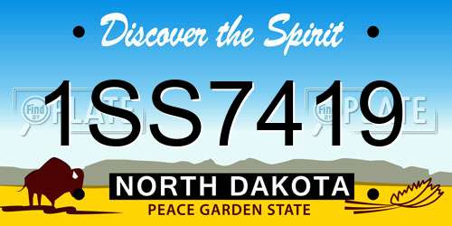 1SS7419 North Dakota License Plate