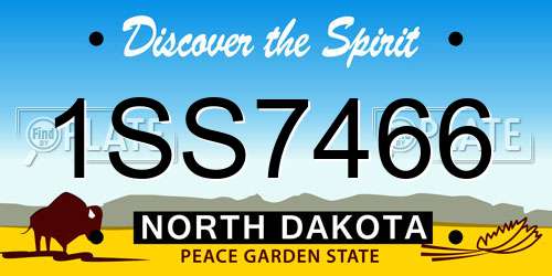 1SS7466 North Dakota License Plate