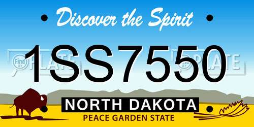 1SS7550 North Dakota License Plate
