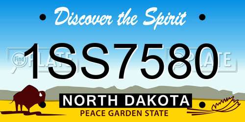 1SS7580 North Dakota License Plate