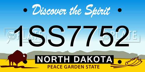 1SS7752 North Dakota License Plate