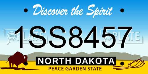1SS8457 North Dakota License Plate