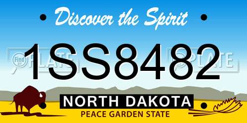 1SS8482 North Dakota License Plate