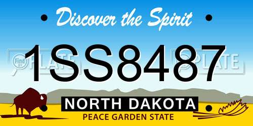 1SS8487 North Dakota License Plate