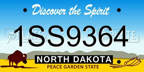 1SS9364 North Dakota License Plate
