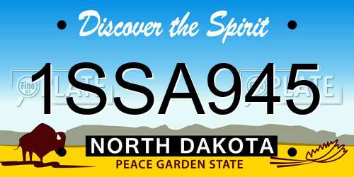 1SSA945 North Dakota License Plate