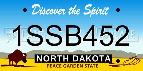 1SSB452 North Dakota License Plate