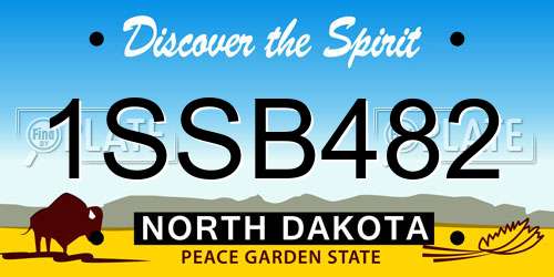 1SSB482 North Dakota License Plate